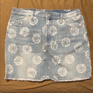 Rue21 Light Blue Sunflower Denim Mini Skirt